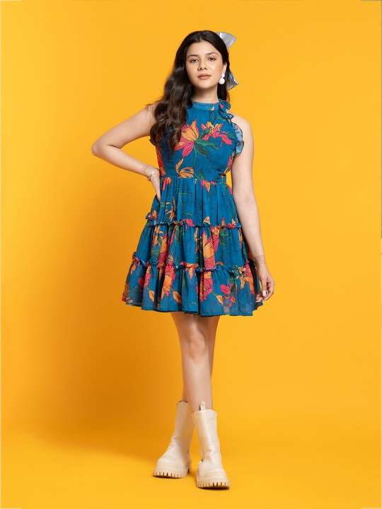 Floral Printed Fit & Flare Dress