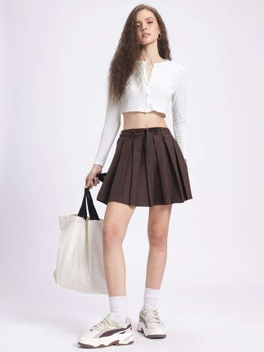 Waves of White Ribbed Crop Top