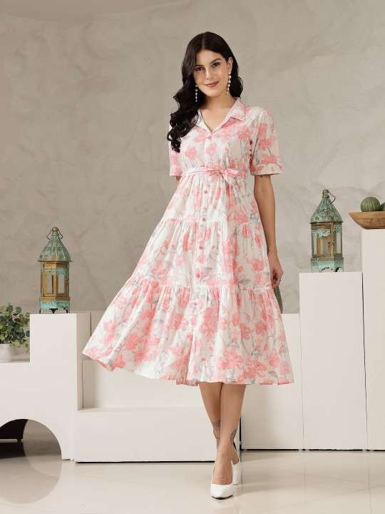 Floral Print Fit & Flare Midi Dress