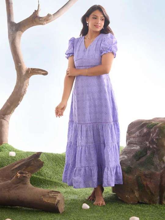 Women Self Design Maxi Dress