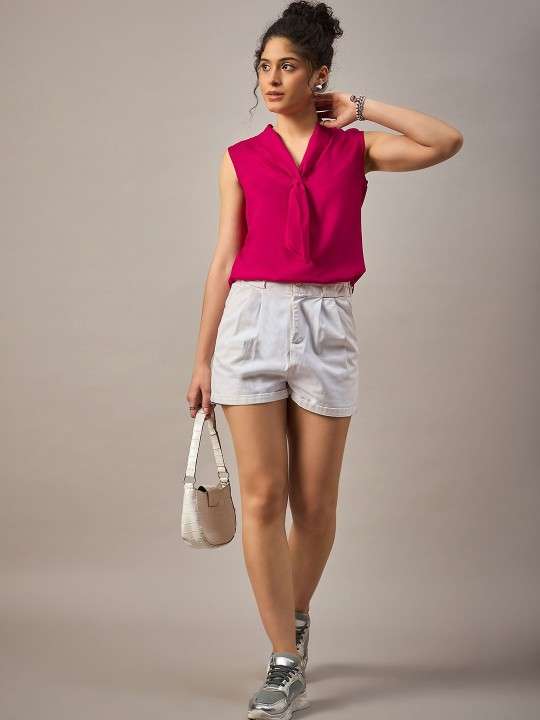 The Lifestyle Co Front Tie Sleeveless Top