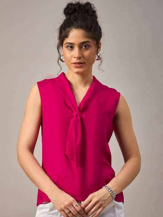 The Lifestyle Co Front Tie Sleeveless Top