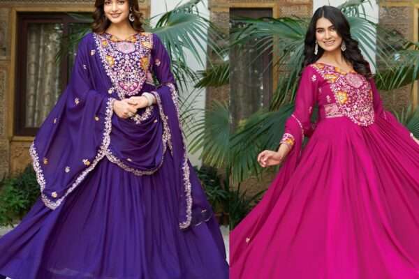 festival long gown with heavy dupatta