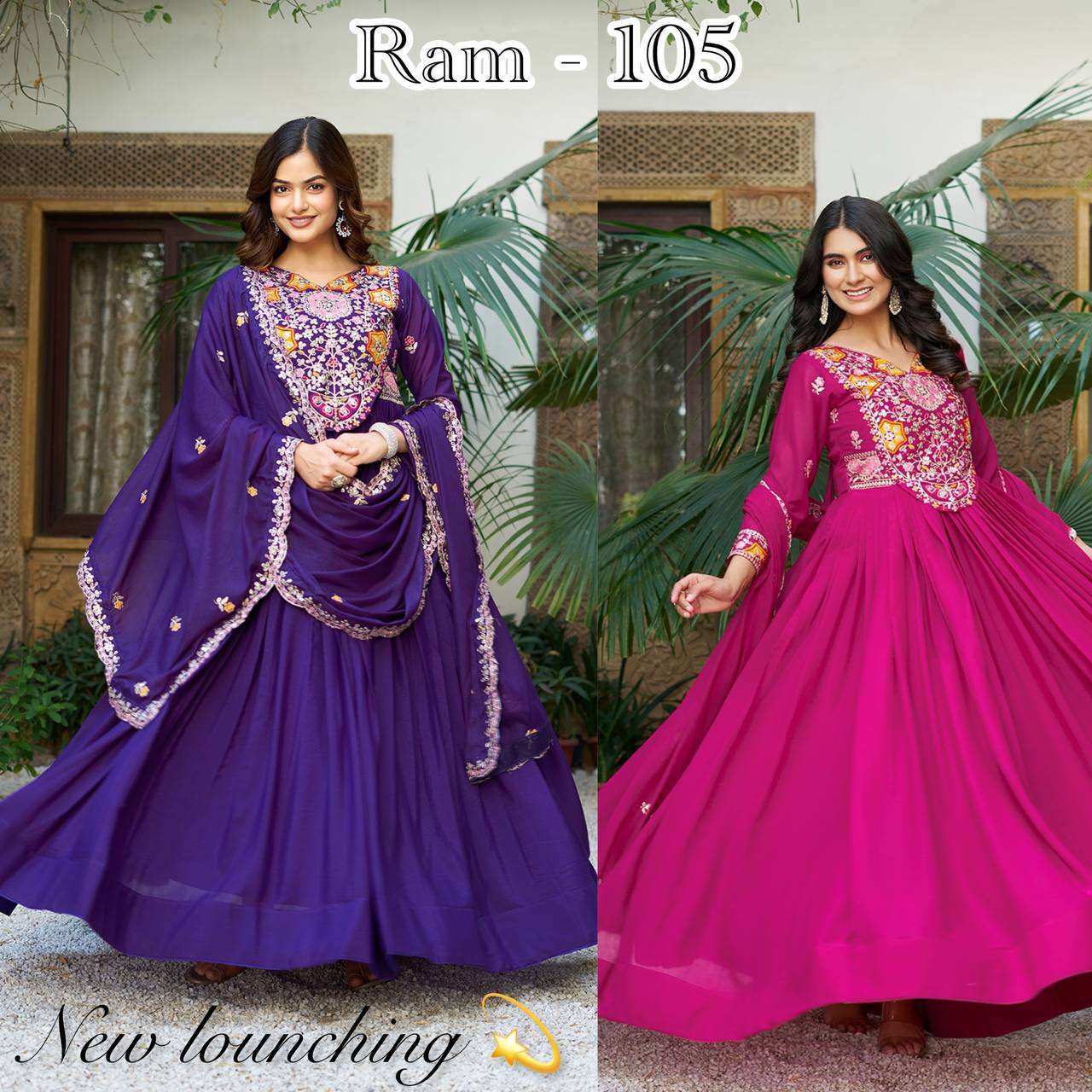 festival long gown with heavy dupatta