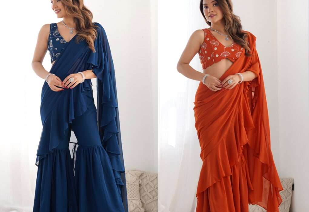 Ready to Wear Sharara Saree with Blouse